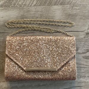 Elegant Glitter Clutch Bag - Gold